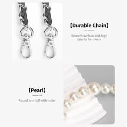 CRAZYSMITH Bag Chain Metal Strap for MLB Bucket Bag Handbag Replacement Long Beaded Chain Shoulder Crossbody Bag Accessory