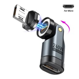 AUFU 240W Magnetic Type-c OTG Adapter 9Pin USB C to Type C 5A Fast Charging USB C Female OTG Converter for iPhon Macbook Samsung
