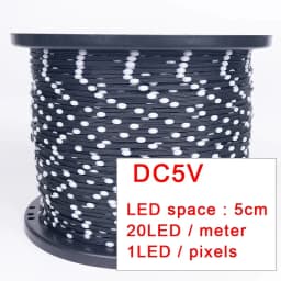Green Black Wire Full Dream Color LED Strip String Fairy Lights WS2811 RGBIC Addressable Individually 5V Decorate Christmas Tree