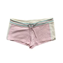 Y2K Color Block Striped Hot Pants Sakura Love Print Shorts Women Low Waist Drawstring Summer Mini Beach Shorts Spicy Girls