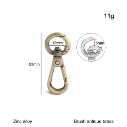 10/30/100PCS Inside:12mm Open Metal Carabiner Snap Hook Trigger Clasps Clips Swivel O-ring For Bag Strap Keychain Accessories