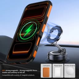 For Magsafe Case For iPhone 18Pro 15 14 13 12 16 17 18 Pro Max 16e Magnetic Wireless Charging Ring Stand Anti-slip Bumper Cover