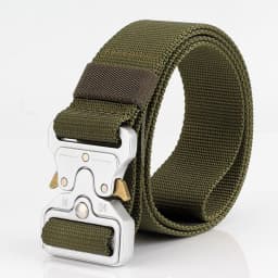 38mm Tactical Belt for Men Heavy Duty Nylon Waist Belt with Silver Buckle Unisex Designer Jeans Belt for Women