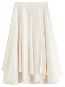 DUSHU 2026 Summer Women's Acetate Paneled A-Line Skirt - Urban Sophisticated Style for City Commute and Daily Outings