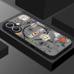 Magnetic Airplane Snow Mountain Case For iPhone 16 17 18 Pro Max Coque iPhone 16e 15 14 13 Pro Max Magnetic For Magsafe Cover