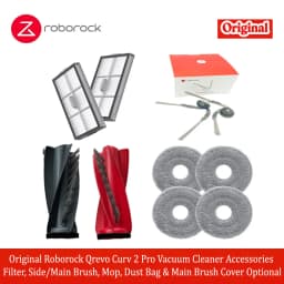 Original Roborock Qrevo Curv 2 Pro Vacuum Cleaner Accessories Filter, Side/Main Brush, Mop, Dust Bag & Main Brush Cover Optional