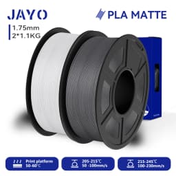 JAYO 2 Rolls 3D PLA Matte Printer Filament 1.75mm Neatly Wound PLA Filament with Matte Finish Print with 99% FDM 3D Printer