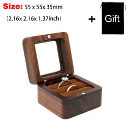 Free Engraving Name Wooden Rings Box Personalized Customization Wedding Anniversary Gift Magnetic Wood Ring Case Ring Bearer Box
