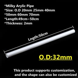 (50cm/lot) OD 16 20 25 32 40 50 60 70mm Milk White Acrylic Tube PMMA pipe for Home Garden lampshade, Aquarium accessories DIY