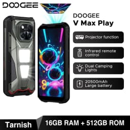 Global Version DOOGEE V Max Play 5G Projector Rugged Phone 6.78" 20500mAh Battery Dual Camping lights Dimensity 7300 NFC Phone
