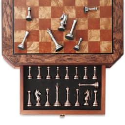 High-end chessboard 30.5cm/12inch international chess set with metal pieces includes 2 additional queens. various holiday gifts.