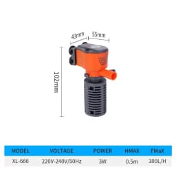 1Pcs 3-in-1 Fish Tank Filter Aquarium Submersible Water Pump AC220-240V Mini Filter Oxygen Air Pump for Small Aquarium Fish Tank