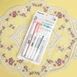 JIANWU 5 Pcs/set Morandi Macaron Color Double-ended Highlighter Set Write Smoothly Creative DIY Student Supplies Stationery