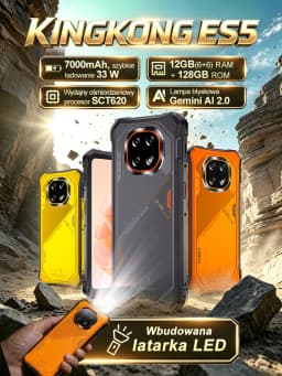 [Ship From Poland]  Cubot KingKong ES 5 Rugged Smartphone Android 16 Up to 12GB RAM(6+6GB) 128GB ROM 6.88'' 120Hz Screen 7000mAh Battery NFC Face Recognition Fingerprint Recognition IP69K 64MP+16MP SCT620 Octa-core