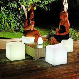 LED Luminous Cube Bar Table Lamp Battery Powered Remote 16 Color KTV Party Glowing Seat Light for Garden Hotel Decor Night Light