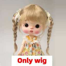 Blyth doll wig soft wavy curving air bangs Long hair Short hair High Ponytail for Big Size Head Doll DianDian Wig 9-10 inch
