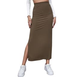 Summer 2026 New High-Waisted Girls Buttocks Split Long Skirt Sexy Spice Girl Pure Sensual Woman in the Long-Ribbed Skirt