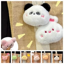 Cartoon Soft Animal Keychain Cute Plush Bear Keyring For Women Rabbit Frog Doll Keychain Backpack Pendant Ornaments Girls Gift