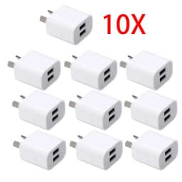 1/3/5/10pcs Universal 5V 2.1A Charger AU Plug Adapter Cell Phones Dual Port Power Plug Standard Wall Adapter For Mobile Phone
