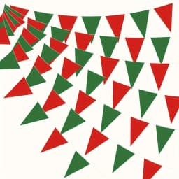 Red White Green Party Bunting 33ft | Plastic Flags for Christmas Mexican Fiesta | Bulk Stadium Wedding Store Decor