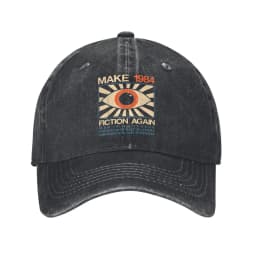 Vintage 1984 Make Orwell Fiction Again Baseball Cap Men Women Distressed Denim Sun Cap Dystopian World Outdoor Adjustable Hats