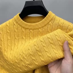 Men's Long Sleeve Cable Knit Sweater Crewneck Pullover Casual Warm Autumn Sweatshirts Knitwear Jumpers Tshirt for Men Streetwear