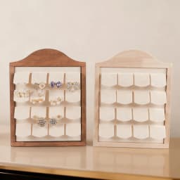 Beige Walnut-Style Vertical Jewelry Display Stand Earrings riing Display Tray Stud Earrings Holder Jewelry showcase Rack