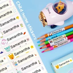 Name Sticker Custom Waterproof Kawaii Decals Personalized First Name Label for Children School Stationery Bottle Tag