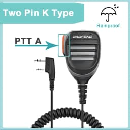 Baofeng UV-5R Microphone Shoulder Speaker 2 Pins for Walkie Quansheng uv-k5 uv-k6 UV-5R/UV-82/UV-16/TH UV8000D Two Way Radio