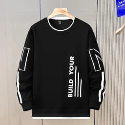 12XL Plus Size Sweatshirts Men Spring Autumn Fake Two-piece Design Sweatshirt Fashion Casual O-neck Pullover Male Big Size 12XL