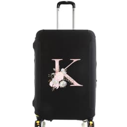 Luggage Case Suitcase Protective Cover Pink Flower Letter Name Pattern Travel Elastic Luggage Dust Cover Apply 18-28 Suitcase