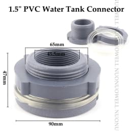 1PCS PVC 1/2"3/4"1"Water Tank Connector Drain Pipe Accessories Aquarium Joints Water Pipe Fittings Thread Adaptor Tank Bulkhead