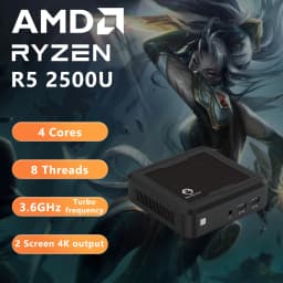 Mini Pc Gaming Mini PC DDR4 RAM WiFi 5 BT5.2 Compact & Ideal Pc Gamer Genmachine Mini PC Windows 11 AMD Ryzen™ 5 2500U 2.0-3.6G
