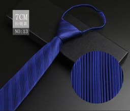 Luxury 7cm Mens Tie Pre-tied Easy Wear Neck Tie For Men Zipper Lazy Pre-tied Business Wedding Stripes Plaid Women Necktie