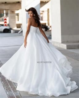 Customized Luxury Sweetheart Neckline Boho Wedding Dresses High Slit Appliques Sleeveless A-Line Bridal Gowns Robes De