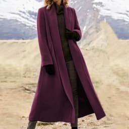 Plus Size Extra Long Woolen Coat Women, Loose Casual Wool Blend Trench Outerwear