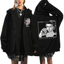 Anime Attack on Titan Final Season Zip Up Hoodie Shingeki No Kyojin Y2k Zippper Jackets Sweatshirts Eren Yeager Mange Streetwear