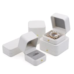 PU Leather White Jewelry Storage Box Earrings Ring Pendant Necklace Bracelet Organizer Display High-end Jewelry Box Joyero