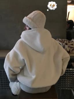 Korean Style Soft Sweet Temperament Loose Zipper Fluffy Warm Hoodie Jacket Women's Winter 2025 Fashion Casual Streetwear