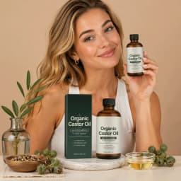 Organic Castor Oil Cold Pressed Hexane Free Ricinoleic Acid Hydrating Body Oil Moisturizing Dry Skin Sensitive Skin Care