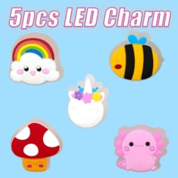 5PCS LED Shoe Charms Cats Dogs Unicorns Lighted Shoe Decorations Gamepad Cameras Diamond LED Pins for Women Girls Clog Buckles