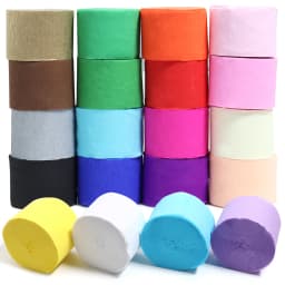25M/Roll Rainbow Crepe Paper Streamers for Wedding Birthday Party Backdrop Decoration Colorful Paper Crepe Garland Ribbon Decora