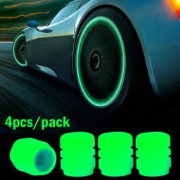 Luminous Valve Caps Fluorescent Night Car Tire Valve Caps Motorcycle Bike Glowing Decor Wheel Nozzles Tyre Cap Car Accessories