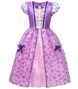 Muababy Rapunzel Tangled Princess Evening Gown Set for Girls Halloween Birthday Christmas Party Cosplay Costume Kids 2-10Y