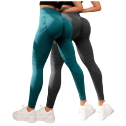 2pcs 3D Compression Leggings Cellulite Slimming Leggings Women High Waist Seamless Push Up Opaque Sport Pants For Yoga Fitness