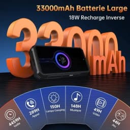 OUKITEL WP100 TITAN Rugged Smartphone Phone with Built-in Projector 12GB+512GB 33000mAh 1200-lumen Camping Light 200MP NFC 66W