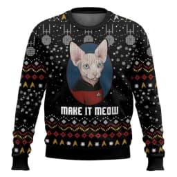 Jean-Luc Picard Star Trek Christmas Style Anime Movie Crew Ugly Christmas Hoodie Cosplay Costume Men's and Women's Fashion Top