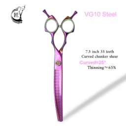Crane High-end 7.5 Inch Dog Grooming Curved Chunker Scissors Professional Bend Thinning For Grommer Pet Hair Tijeras Tesoura