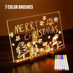 LED Note Board Night Light With Colorful 7 Pens DIY Acrylic Message Board Erasable Painting Drawing Board For Kids Birthday Gift