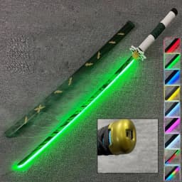 40in Demon Slayer Agatsuma Zenitsu Katana LED Mist Original Sabre Vapor Cosplay Accessories Prop Wood Schwert Vapour Toy Gift